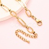 304 Stainless Steel Oval Link Chain Anklets AJEW-A057-01G-2