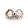 Tarnish Resistant 201 Stainless Steel Magnetic Clasps with Loops STAS-L244-10B-P-3