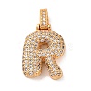 Brass Micro Pave Cubic Zirconia Pendants KK-C076-29R-G01-1