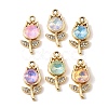 UV Plating Alloy Glass Pendants FIND-K032-08G-1
