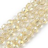 Transparent Electroplate Glass Beads Strands EGLA-F154-FR01-1