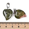 Natural Unakite Heart Pendants G-H073-03P-10-3