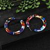 Cellulose Acetate(Resin) Half Hoop Earrings KY-S163-374-5