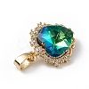 Real 18K Gold Plated Rack Plating Brass Micro Pave Clear Cubic Zirconia Pendants KK-C015-05G-05-2