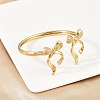 304 Stainless Steel Cuff Bangles for Women BJEW-A147-01C-G-3