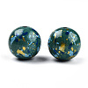 Spray Painted Resin Beads RESI-N034-19-V01-2