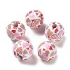 Valentine's Day Theme Printed Wood Beads WOOD-G017-02B-1