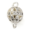 Brass Micro Pave Clear Cubic Zirconia Connector Charms KK-A230-06F-S-1