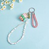 Moon & Star & Disc Beaded Chain Mobile Strap HJEW-SW00020-02-4