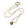 304 Stainless Steel Crystal & Jet Rhinestone Yin-yang Pendant Round Snake Chain Necklaces for Women NJEW-Z044-12G-4