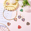 14Pcs 7 Colors Rack Plating Alloy Enamel Pendants ENAM-TA0002-54-7