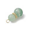 6Pcs 6 Styles Natural Green Aventurine & Carnelian & Rose Quartz & Yellow Jade & Amethyst & Tiger Eye Gourd Pendants PALLOY-JF04276-5