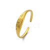 Flower 304 Stainless Steel Open Cuff Rings for Women RJEW-M019-25G-2