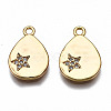 Brass Micro Pave Clear Cubic Zirconia Pendants KK-Q277-042-NF-2