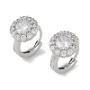 Brass Micro Pave Clear Cubic Zirconia Hoop Earring EJEW-L292-006P-1