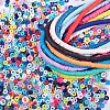 18 Strands 18 Colors Flat Round Handmade Polymer Clay Beads Strands CLAY-SZ0001-77-5