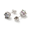 925 Sterling Silver Moissanite Rhinestone Stud Earrings EJEW-U042-05P-04-2