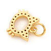 Brass Micro Pave Cubic Zirconia Charms KK-I672-29G-2