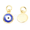 Brass Enamel Charms ZIRC-J025-71G-A-3