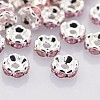 Brass Rhinestone Spacer Beads RB-A014-L6mm-27S-1