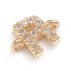 Brass Micro Pave Cubic Zirconia Letter Links ZIRC-I042-16G-R-3