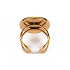 201 Stainless Steel Cuff Ring Findings STAS-S080-040E-G-5
