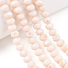 Electroplate Opaque Solid Color Glass Beads Strands EGLA-A034-P1mm-L20-4