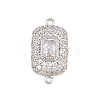 Brass Micro Pave Cubic Zirconia Connector Charms CU-CBAAB9C-01P-02-1