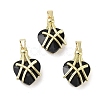 Golden Brass Glass Pendants KK-R161-01G-2