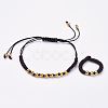 Adjustable Braided Bead Bracelets and Rings Jewelry Sets SJEW-JS01033-01-1