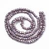 Electroplate Opaque Solid Color Glass Beads Strands EGLA-Q112-B15-2