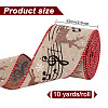 1 Roll Printed Polyester Imitation Burlap Ribbons OCOR-GO0001-08-2