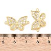 Brass Micro Pave Clear Cubic Zirconia Connector Charms CU-CBA908F-04G-04-3