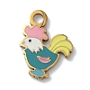 304 Stainless Steel Enamel Pendants STAS-G374-01G-10-1