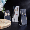 3Pcs 3 Styles Transparent Acrylic Earring Display Stands Set EDIS-WH0006-41-5