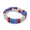 8mm Round Polymer Clay Rhinestone Wrap Bracelets BJEW-JB10480-1