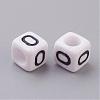 White Cube Letter Acrylic Beads X-PL37C9308-O-2