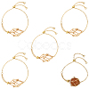 5Pcs Adjustable Braided Brass Macrame Pouch Cable Chain Slider Bracelet Making BJEW-BBC0001-17A-1