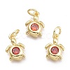Brass Micro Pave Cubic Zirconia Pendants KK-P187-12A-G-1
