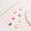 7Pcs 7 Colors Alloy & Resin Pendant Necklaces for Women NJEW-GA0001-17-4