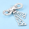 Crystal Rhinestone Bowknot Lapel Pin JEWB-T002-33S-3