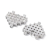 Brass Micro Pave Clear Cubic Zirconia Charms KK-F871-46P-2