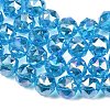 Transparent Electroplate Glass Beads Strands EGLA-N002-34C-B13-4