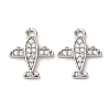 Brass Micro Pave Clear Cubic Zirconia Charms ZIRC-L105-15P-1