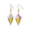 Ice Cream Alloy Acrylic Dangle Earrings EJEW-TA00766-4