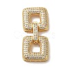Brass Micro Pave Clear Cubic Zirconia Fold Over Clasps KK-G481-04G-1