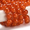 Spray Painted Crackle Glass Beads Strands X-CCG-Q001-10mm-09-2