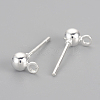 Iron Ball Stud Earring Findings KK-R071-09S-2