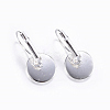 Brass Leverback Earring Findings X-KK-H023-S-NR-3