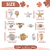 12 Sets 12 Styles Brass Magnetic Clasps FIND-TA0002-20-3